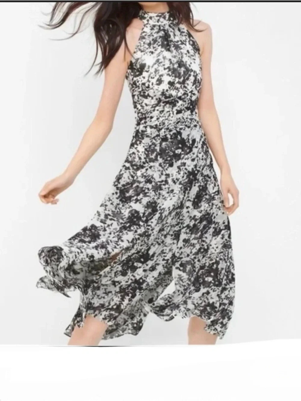 White House Black Market Chifon Halter Floral-Print Midi Dress - Picture 15 of 15